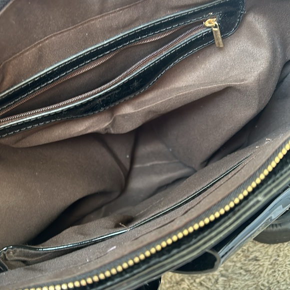 J. FRANCIS black patent leather tote/travel bag large bow - Picture 6 of 11